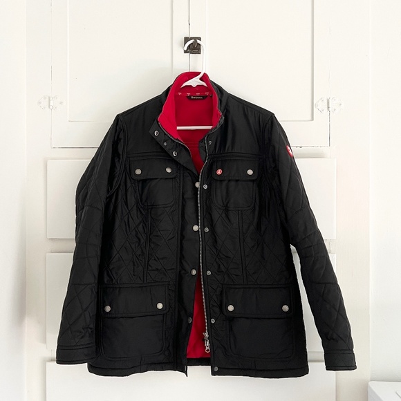 Barbour Women's South Shields Quilted Fleece Lined Jacket in Black Size 12 - Picture 2 of 6